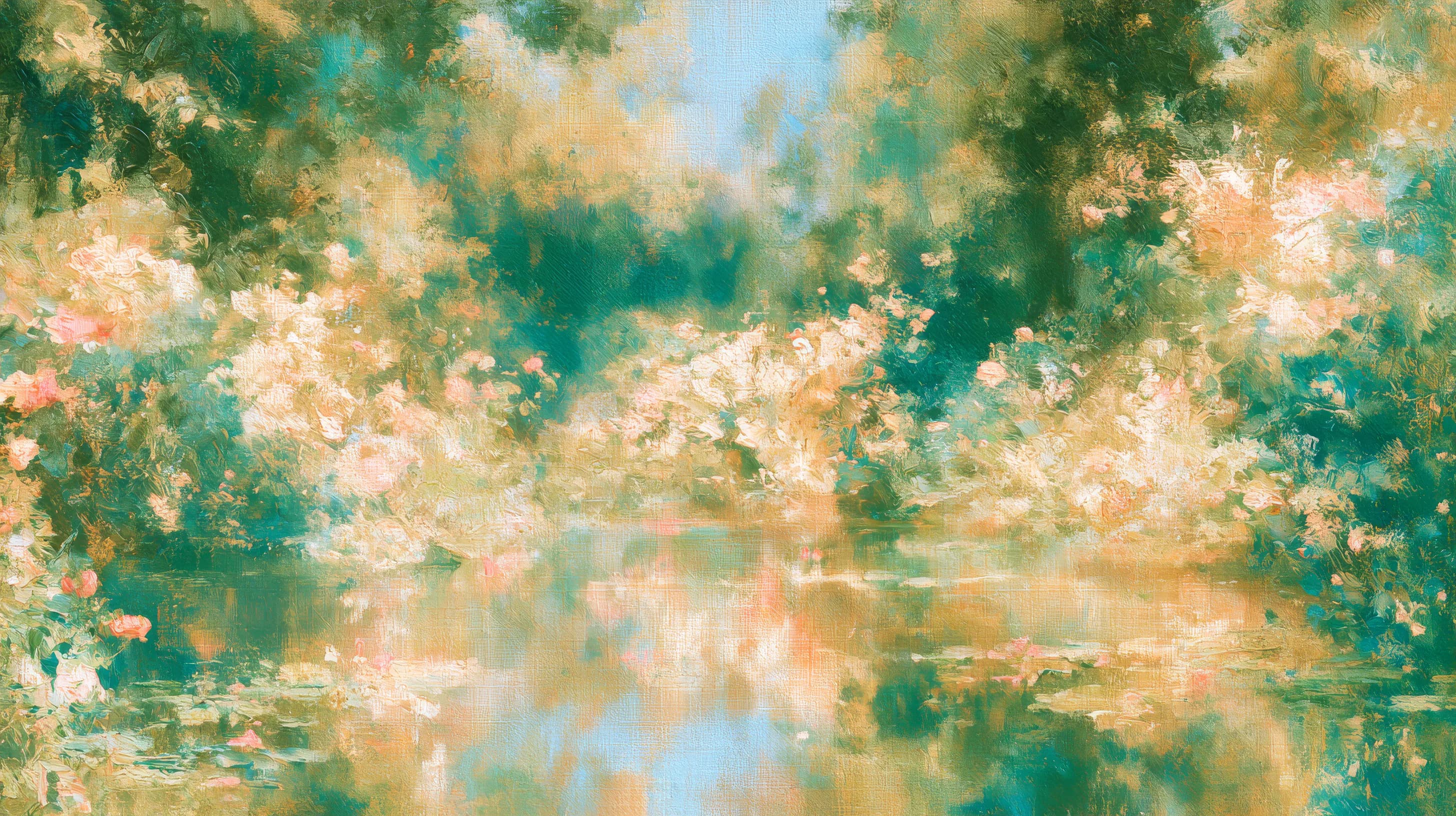 Painted garden landscape